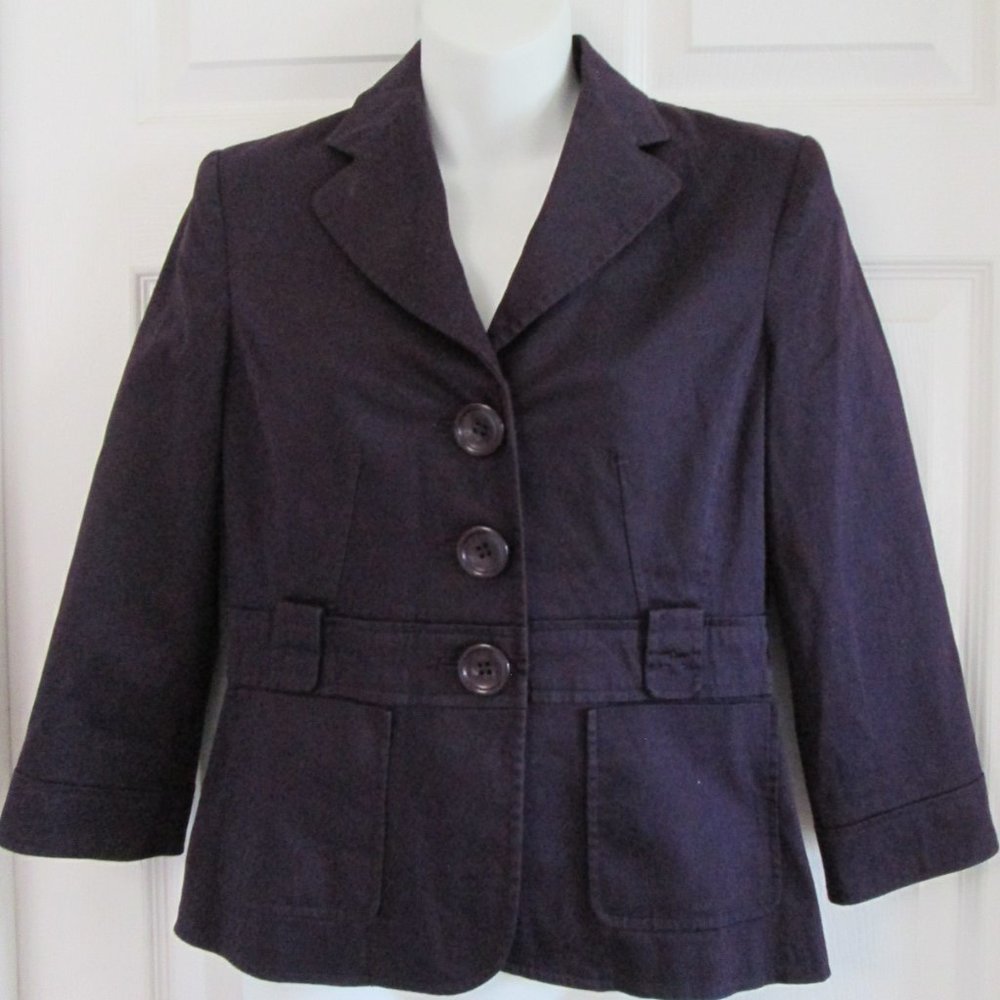 SIGNATURE by LARRY LEVINE Eggplant/Plum Lightweight Jacket Blazer (GWBB)
